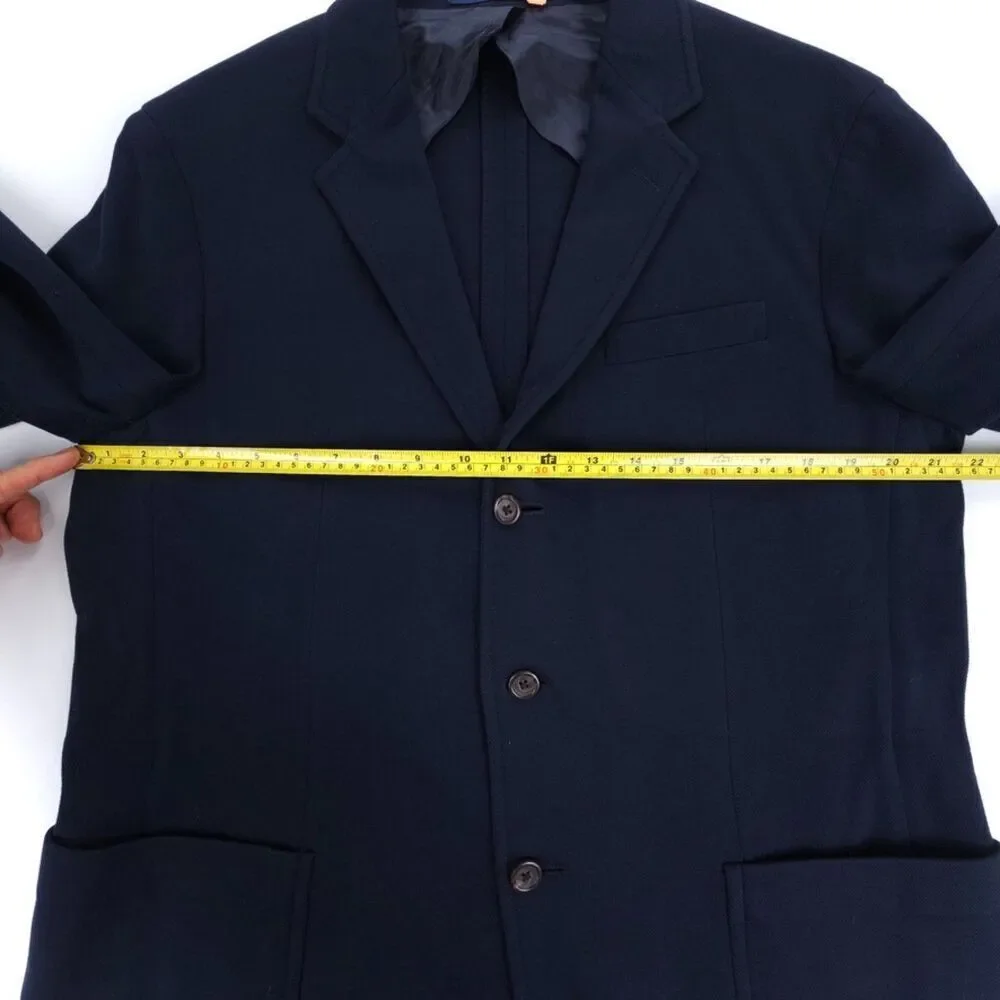 POLO Ralph Lauren Unlined Knit Blazer Jacket Navy Blue Old Money Quiet Luxury 42